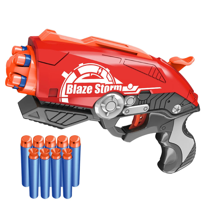 red 5 rounds turntable nerf guns