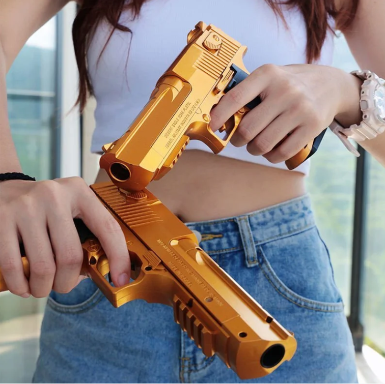 realistic Golden Desert Eagle pistol nerf guns