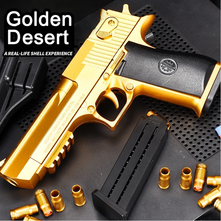 realistic Golden Desert Eagle pistol nerf guns