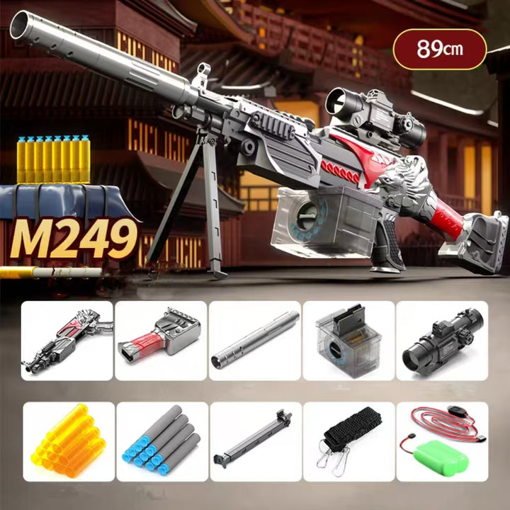 Blaster Nerf M249 en forme de dragon doré