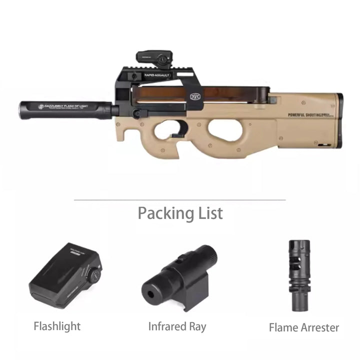 Pistolet SMG semi-automatique P90 avec gel blaster