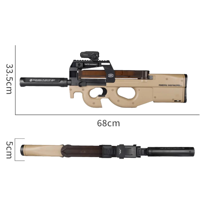 Pistolet SMG semi-automatique P90 avec gel blaster