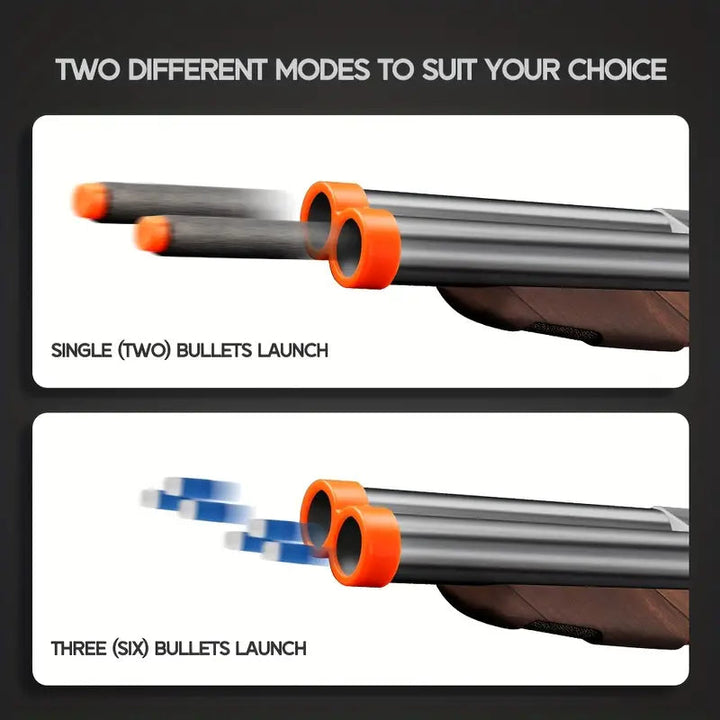 Double-barreled shell-ejecting shotgun nerf shotgun