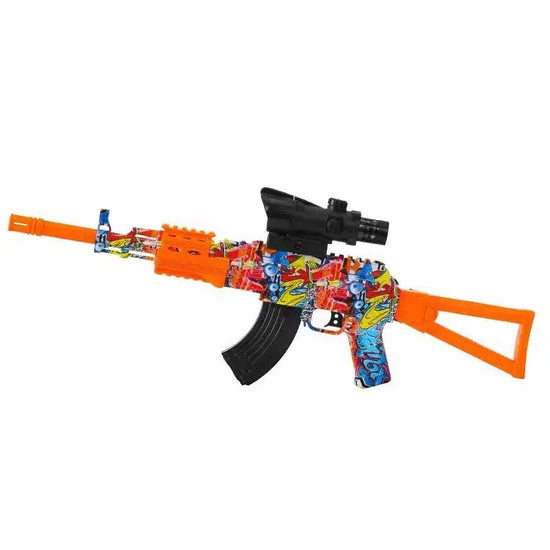 Pistolet électrique Orbeez AK47 à graffitis orange