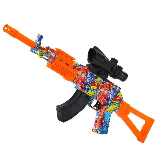 Pistolet électrique Orbeez AK47 à graffitis orange