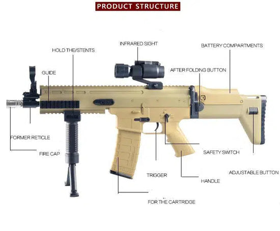 Fusil d'assaut automatique entièrement automatique avec gel blaster