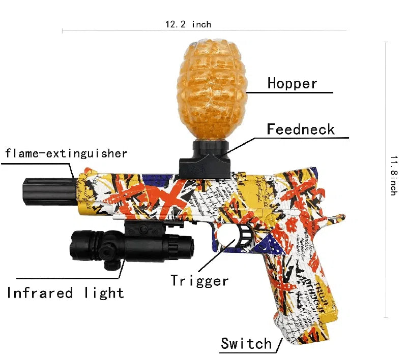 Pistolet électrique à graffiti Colt M1911 Orbeez