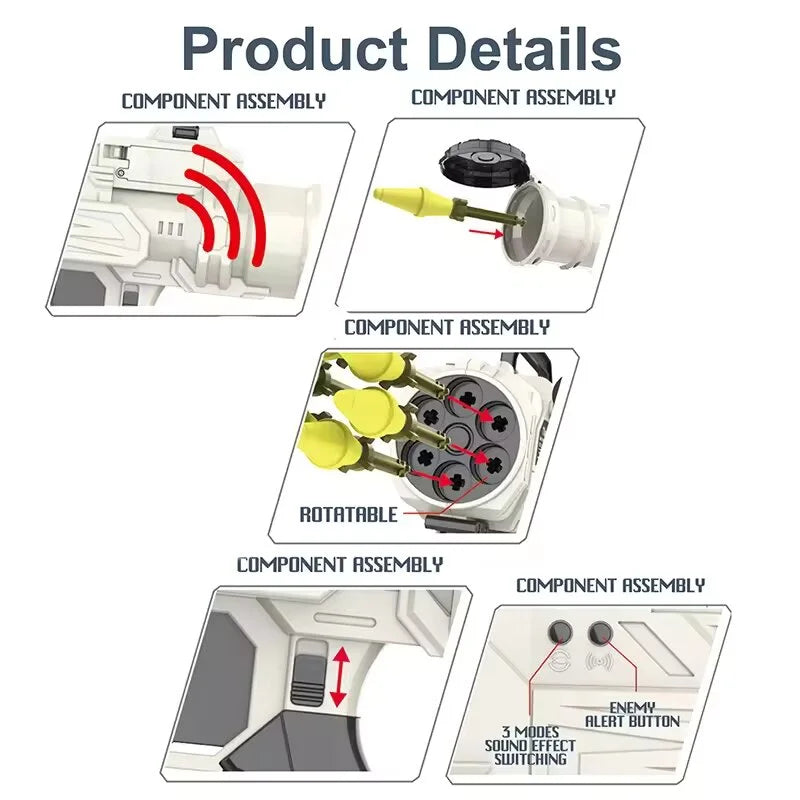 6 Rounds Rocket Launcher nerf guns