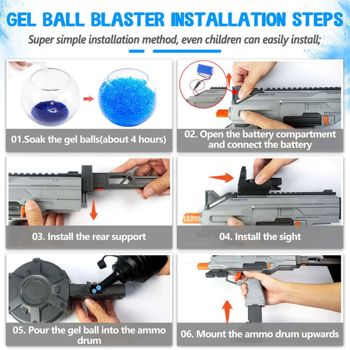 Sembylon avec Uzi Gel Ball Blaster à tambour rotatif